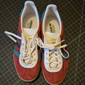 Adidas Gazelle Red and Teal Sneakers, Women US Size 5